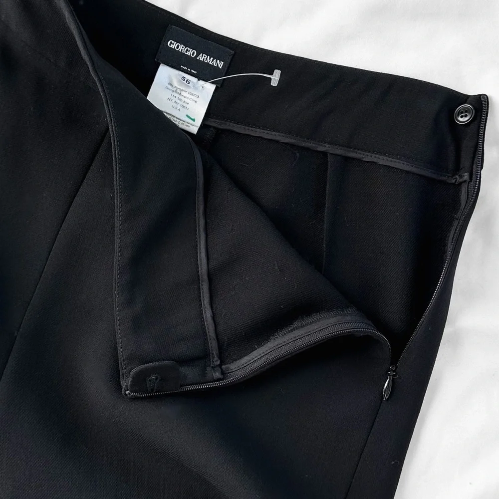 Giorgio Armani Women's Black Wool High Waist Dress Pants Italy size 36 or 4 - Picture 2 of 12